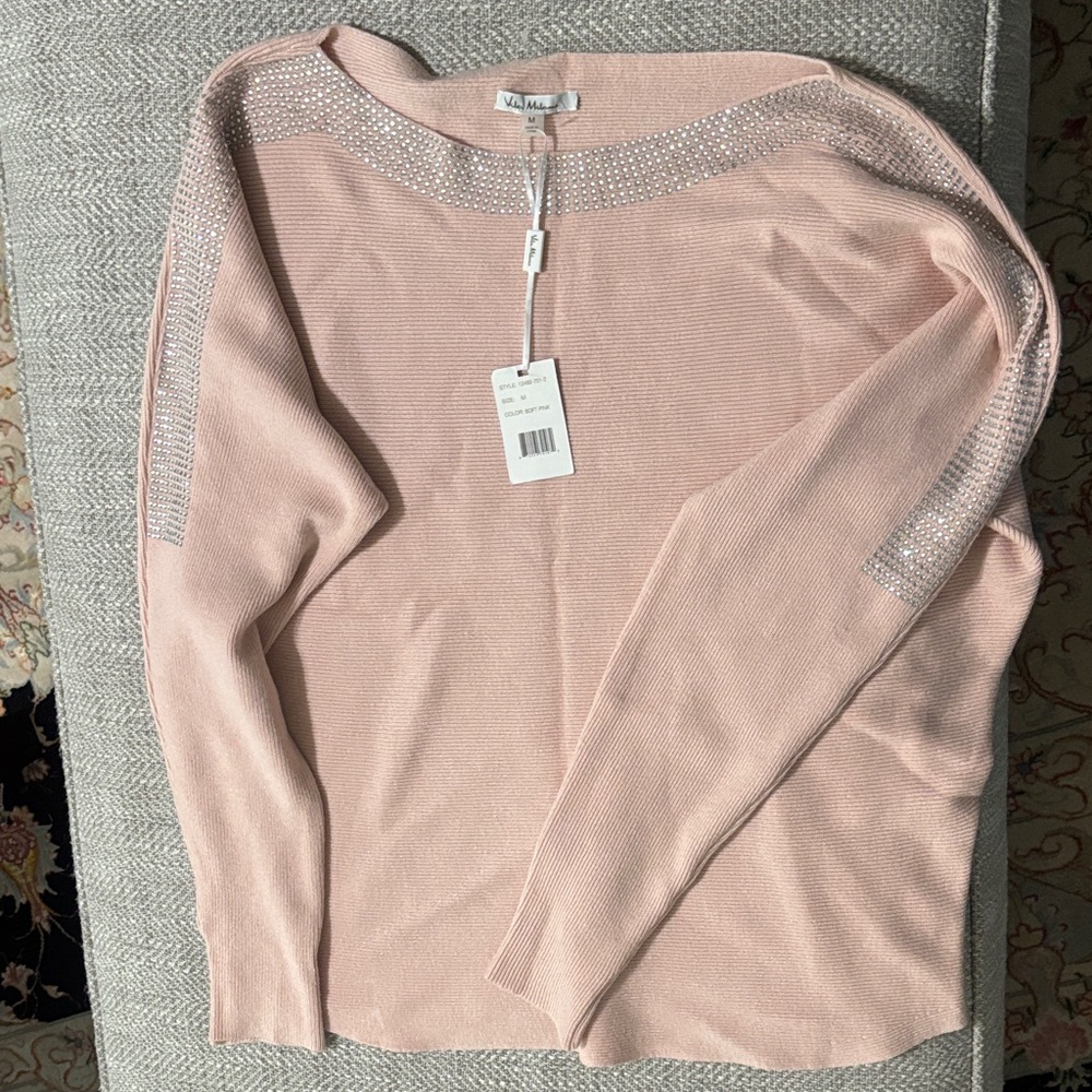 Milano Pink Top with Rhinestone Detail